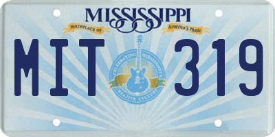 MS license plate MIT319