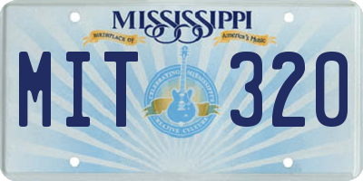 MS license plate MIT320