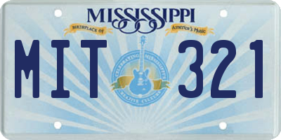 MS license plate MIT321