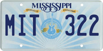 MS license plate MIT322