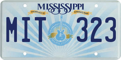 MS license plate MIT323