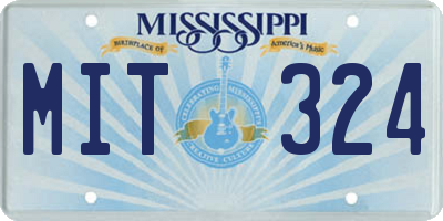 MS license plate MIT324