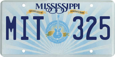 MS license plate MIT325