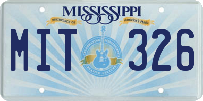 MS license plate MIT326