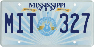 MS license plate MIT327