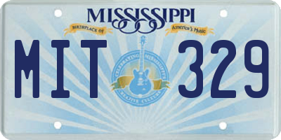 MS license plate MIT329