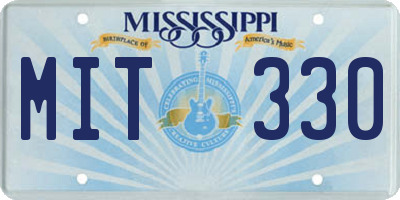 MS license plate MIT330