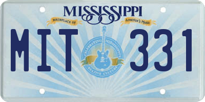 MS license plate MIT331