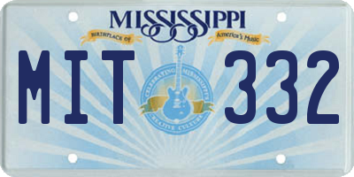 MS license plate MIT332