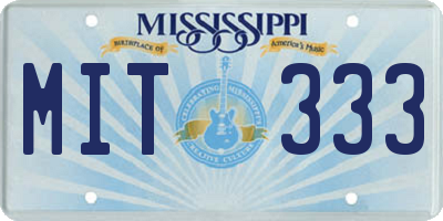 MS license plate MIT333