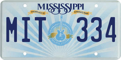 MS license plate MIT334