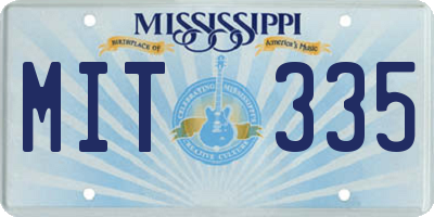 MS license plate MIT335