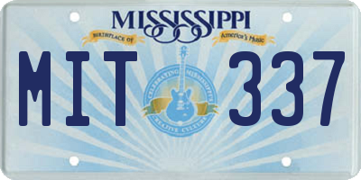 MS license plate MIT337