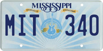 MS license plate MIT340