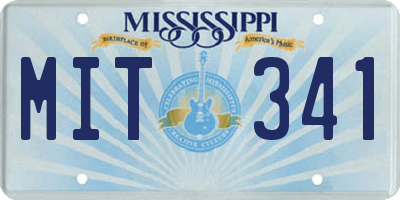 MS license plate MIT341