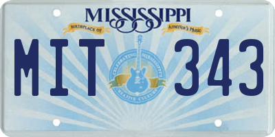 MS license plate MIT343