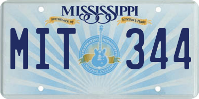 MS license plate MIT344