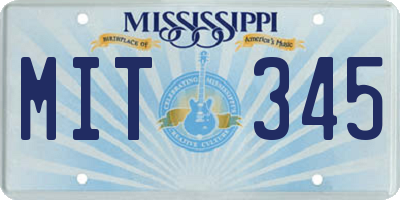 MS license plate MIT345