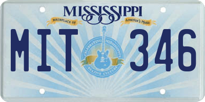MS license plate MIT346