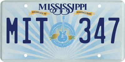 MS license plate MIT347