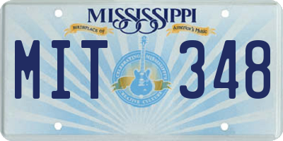 MS license plate MIT348