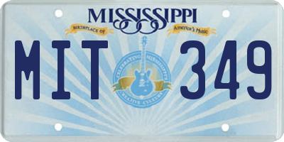 MS license plate MIT349