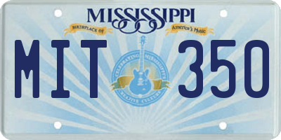 MS license plate MIT350