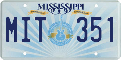 MS license plate MIT351