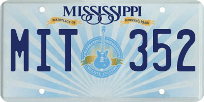 MS license plate MIT352