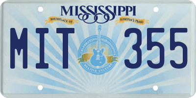 MS license plate MIT355