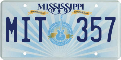 MS license plate MIT357