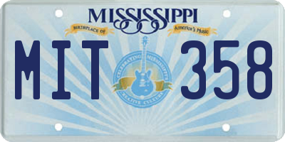 MS license plate MIT358