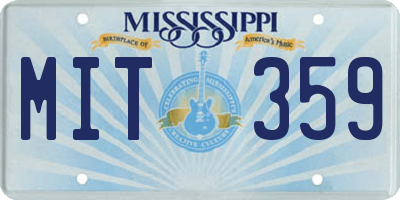 MS license plate MIT359