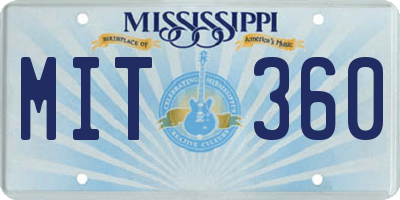 MS license plate MIT360