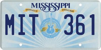 MS license plate MIT361