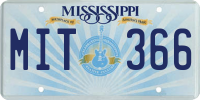 MS license plate MIT366