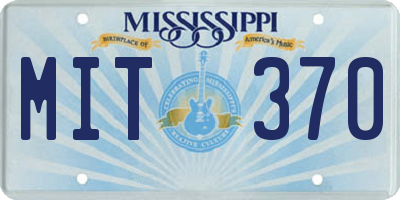 MS license plate MIT370