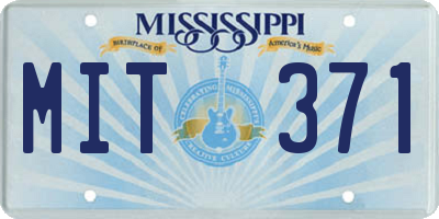 MS license plate MIT371