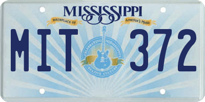 MS license plate MIT372