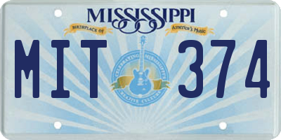 MS license plate MIT374