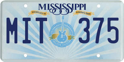 MS license plate MIT375