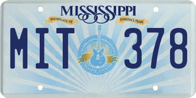 MS license plate MIT378