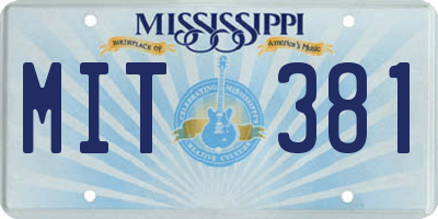 MS license plate MIT381