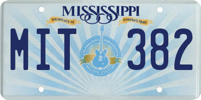 MS license plate MIT382