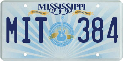 MS license plate MIT384
