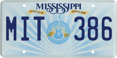 MS license plate MIT386