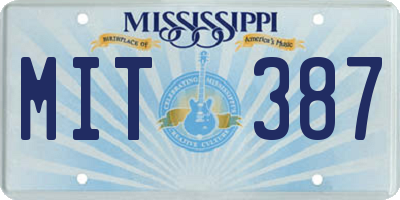 MS license plate MIT387