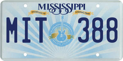MS license plate MIT388