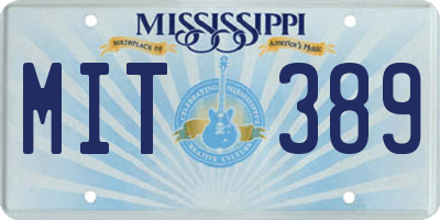 MS license plate MIT389
