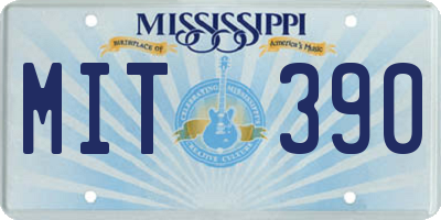 MS license plate MIT390